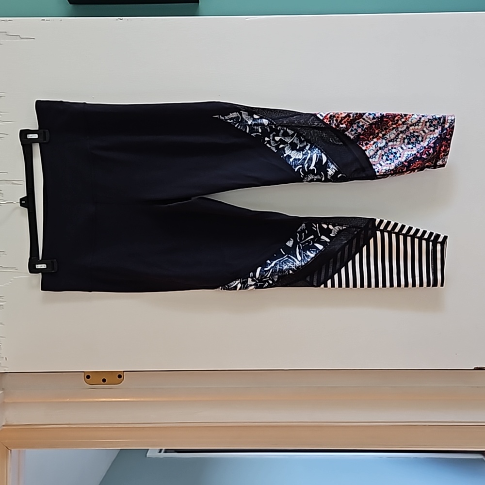 Athleta leggings, large, navy/multi color